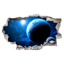 Vinilos pared rota planetas espacio 3d